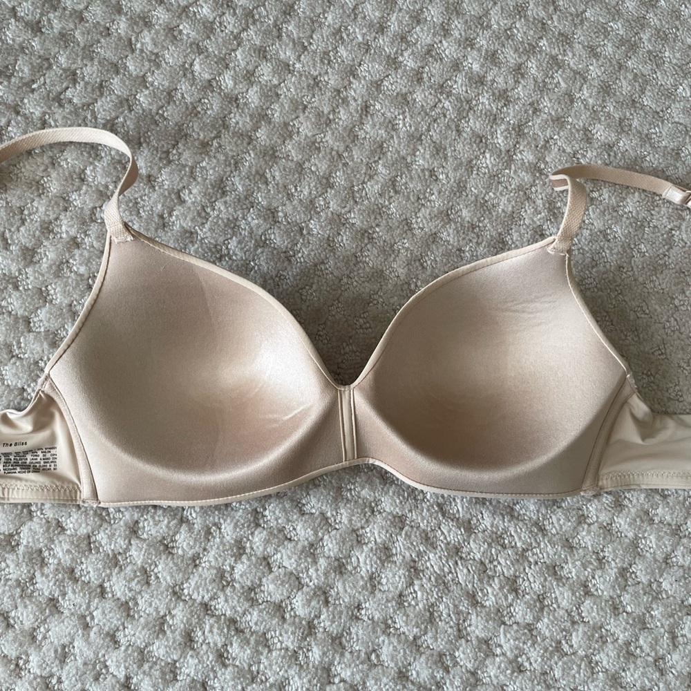 Auden Lightly Lined Wirefree Bra Soft Beige/Nude 32B Adjustable Straps Racerback - Picture 7 of 9